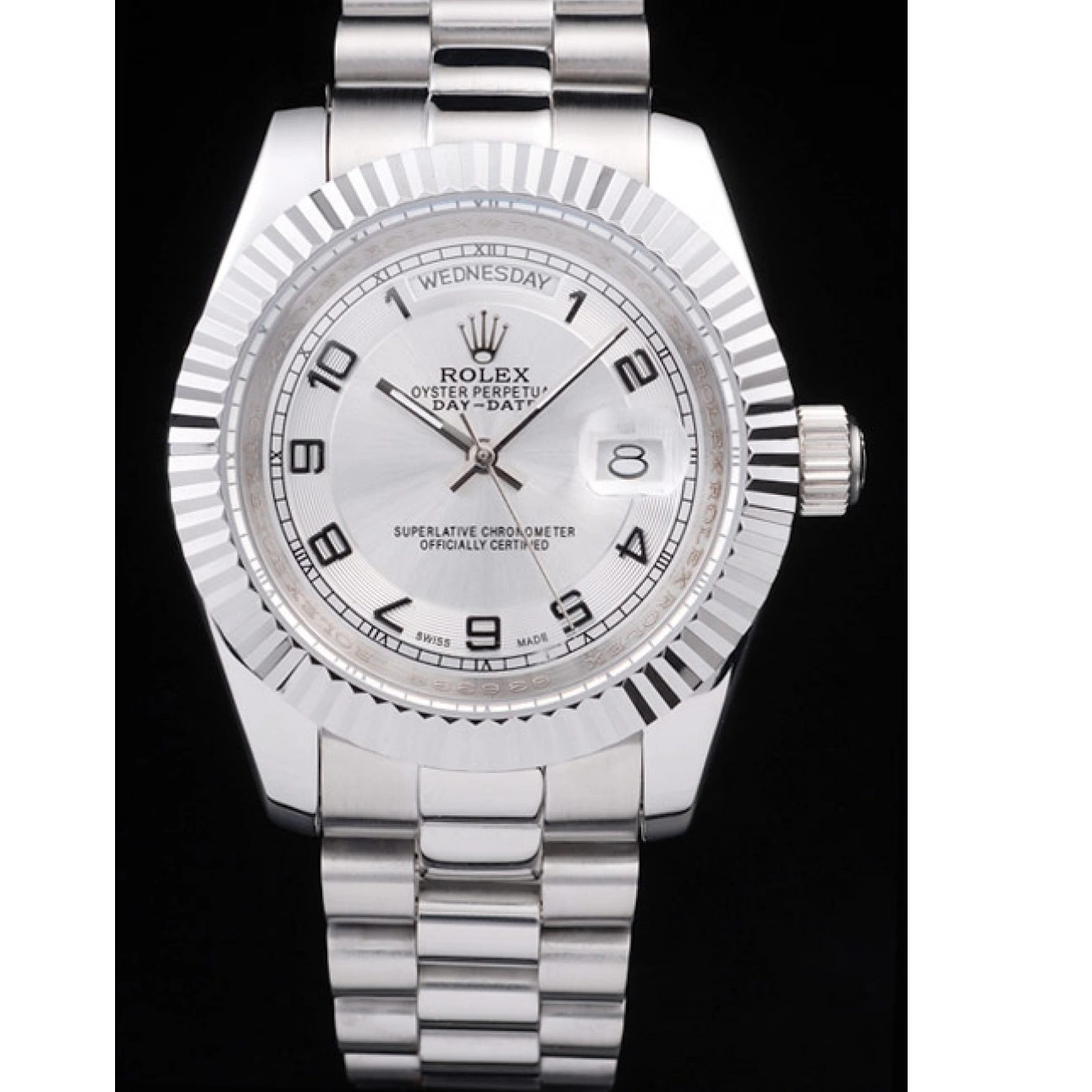 AAA Replica Watches Rolex Day-Date Dial White Steel Stainless Polished 0619